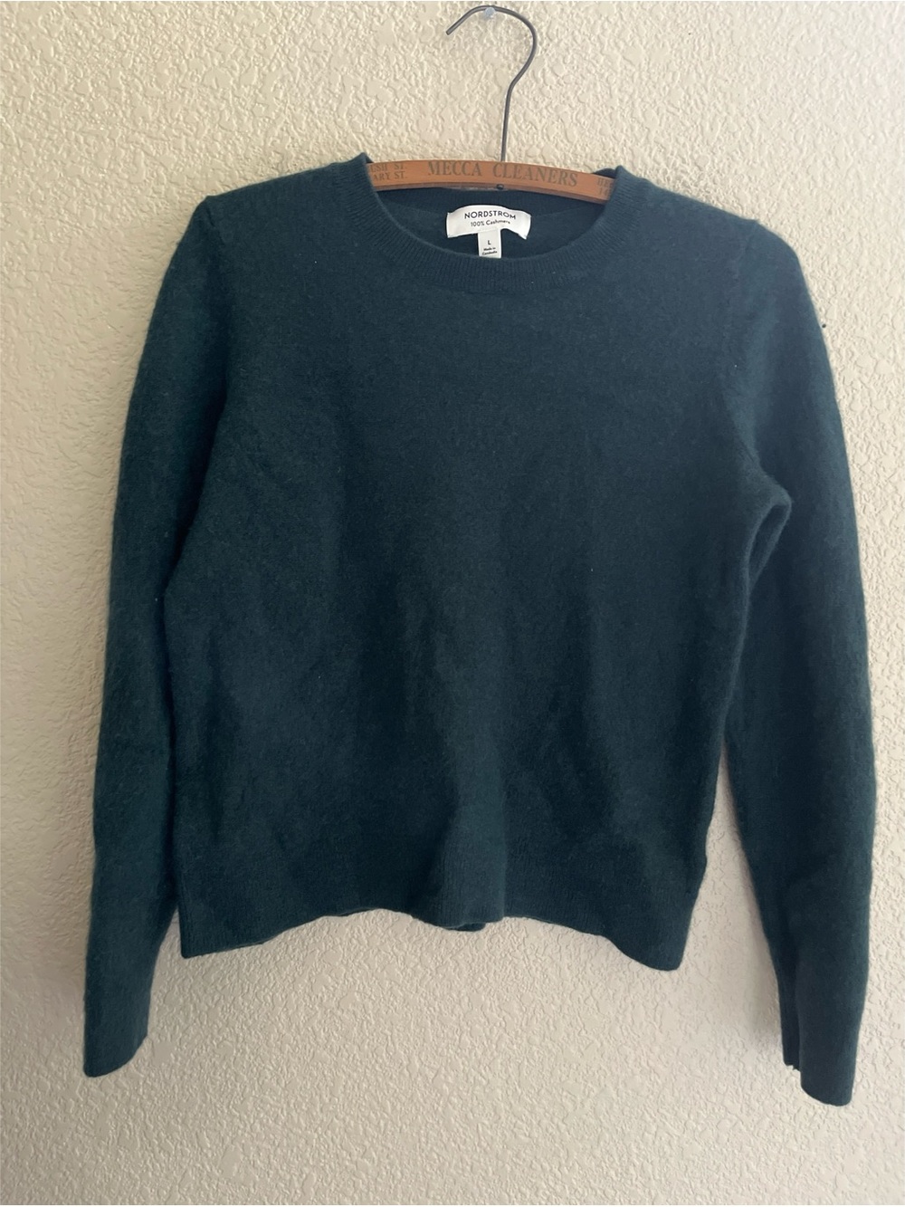 Nordstrom Dark Green Cashmere Crewneck Women’s Size Large